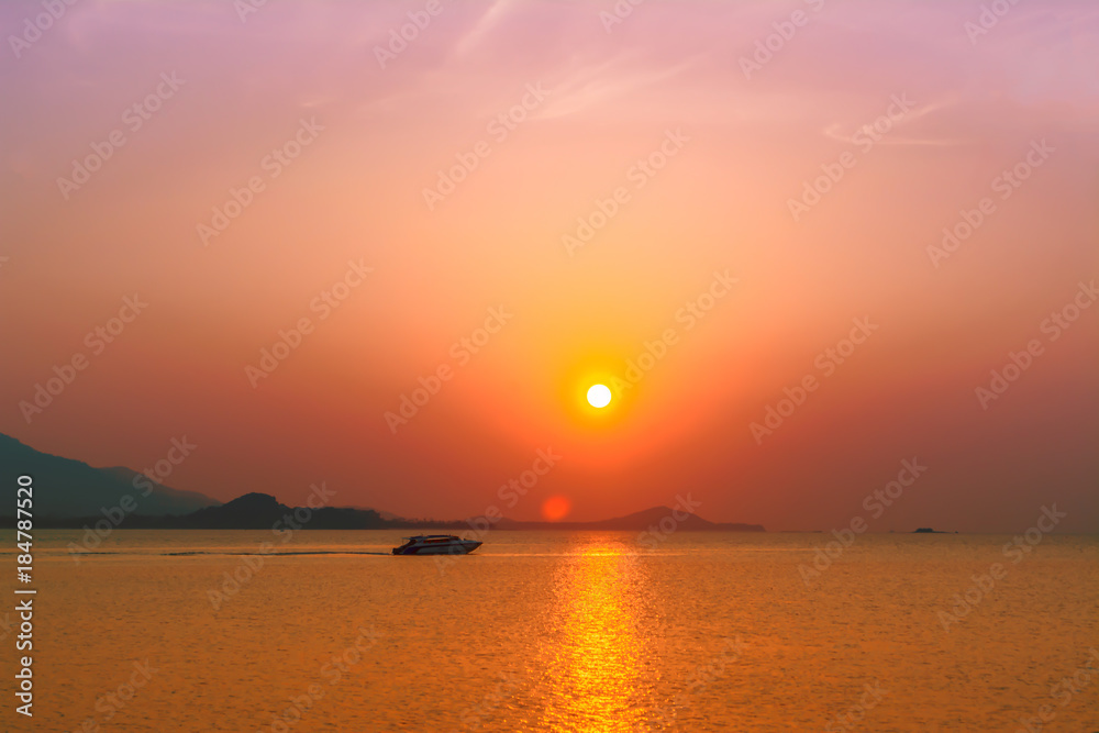 soft focus sunset at sea  background