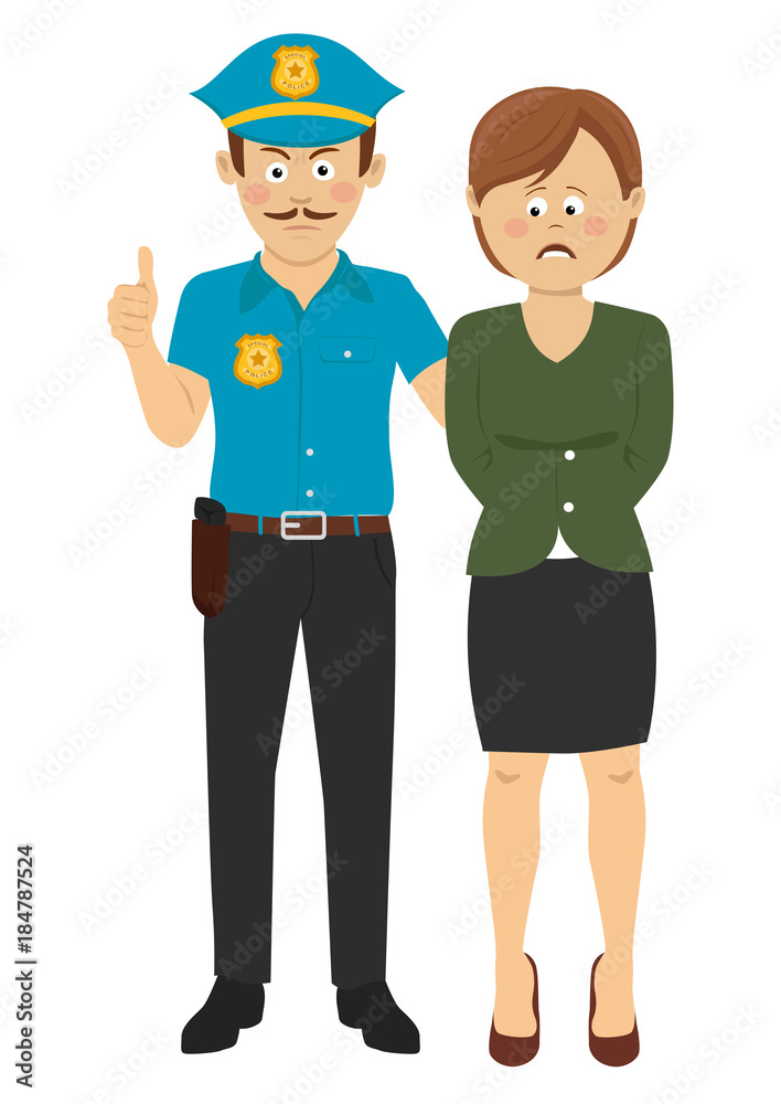Under Arrest. Law enforcement officer handcuffing a woman Under Arrest. Law enforcement officer handcuffing a woman