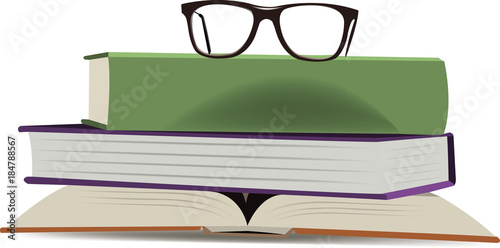 occhiali sopra dei libri in lettura