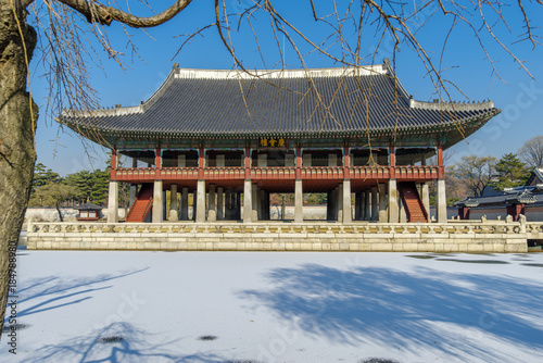 Wallpaper Mural Dec 6,2017 Sonwing at Gyeonghoeru in Gyeongbok Palace, Seoul Torontodigital.ca