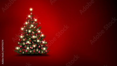Christbaum vor Rot