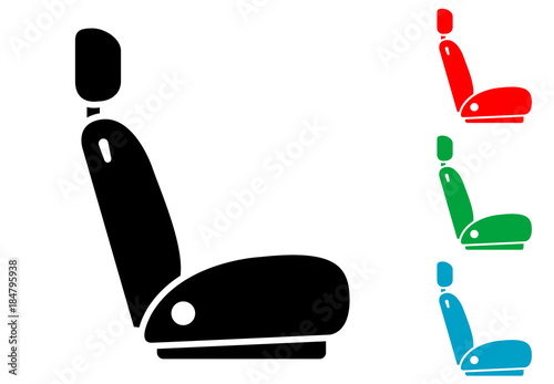 Icono plano asiento coche varios colores