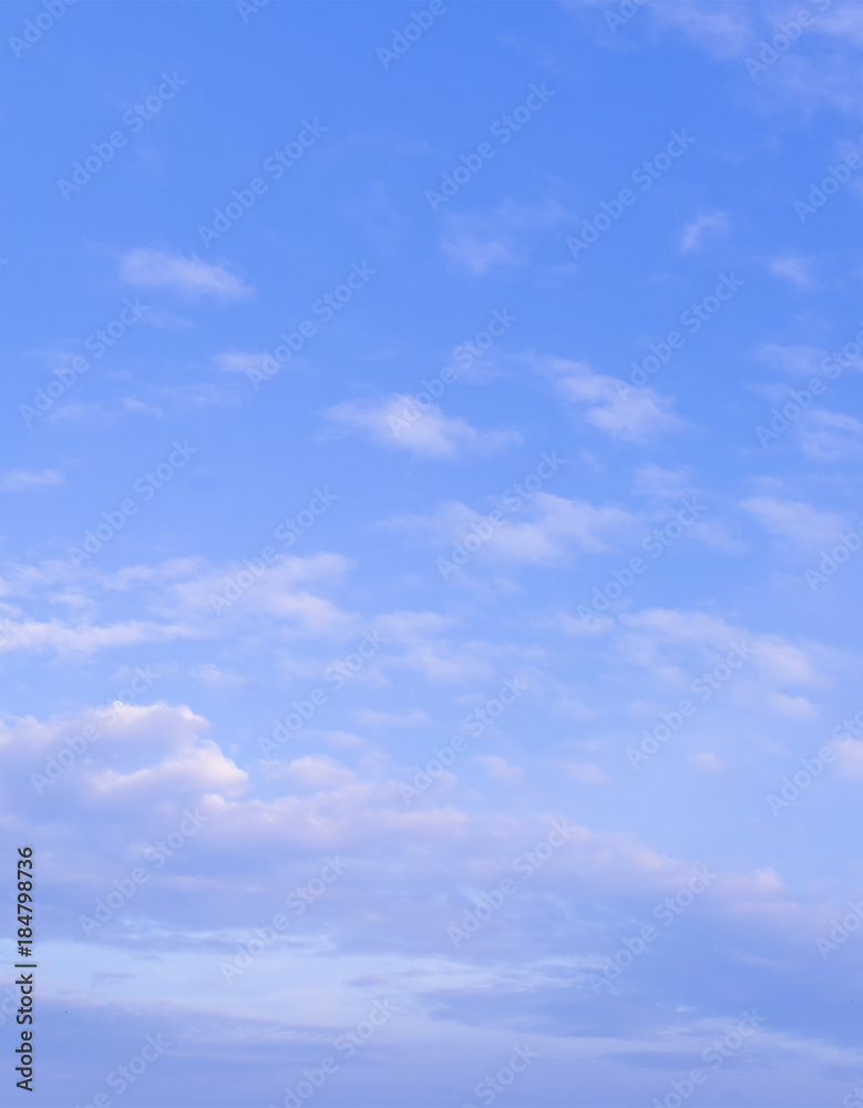 Sky with vertically vertical clouds for a mobile backdrop