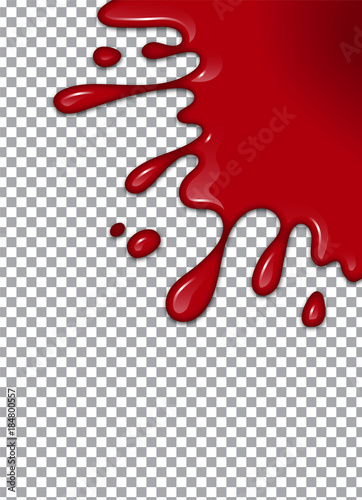 Obraz na płótnie Vector Bloody background. Strawberry syrup or ketchup on transparent Background w salonie