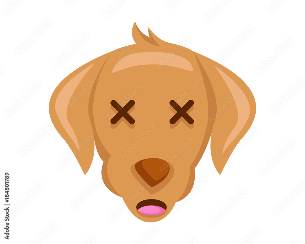 Cute Dog Face Emoticon Emoji Showing Embarrassed Face Expression Cute Dog Face Emoticon Emoji Showing Embarrassed Face Expression