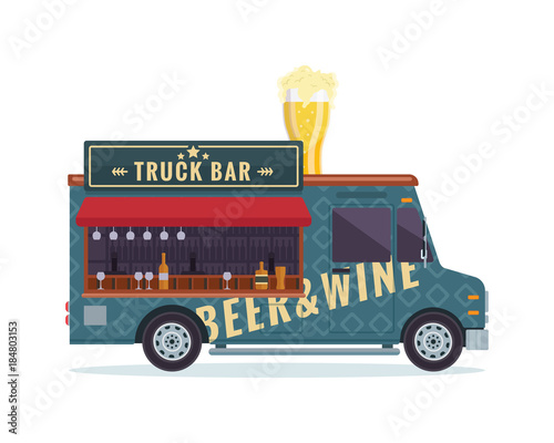 Modern Delicious Commercial Food Truck Vehicle - Beer Bar