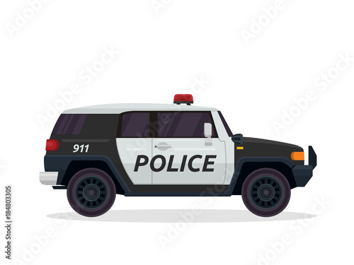 Modern Urban Police Patrol Vehicle Illustration