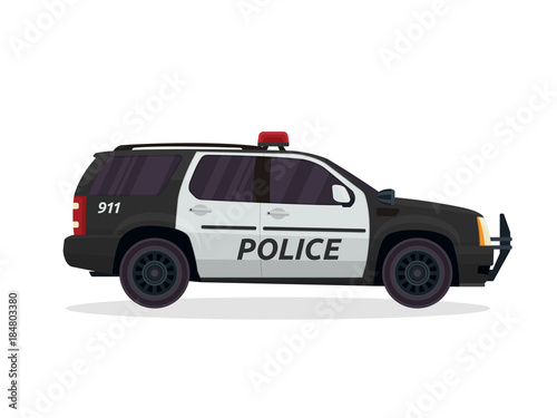 Modern Urban Police Patrol Vehicle Illustration