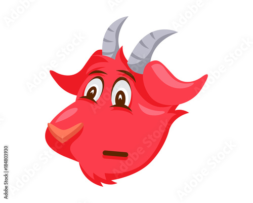 Cute Goat Face Emoticon Emoji Expression Illustration - Angry © naulicreative