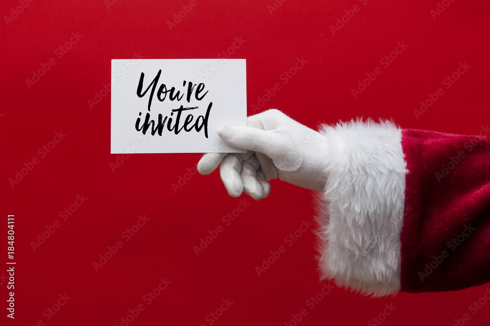 custom made wallpaper toronto digitalSanta Claus hand holding a Christmas sign