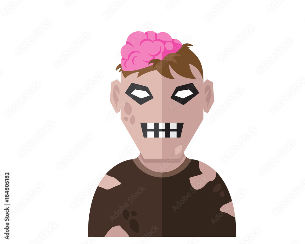 Fototapeta premium Modern Scary Halloween Flat Avatar Character Illustration