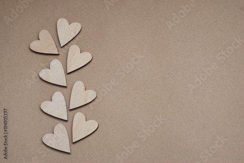 Laser Cutted Hearts for Greeting Cards, Craft Paper Background with Copy Paste. photo