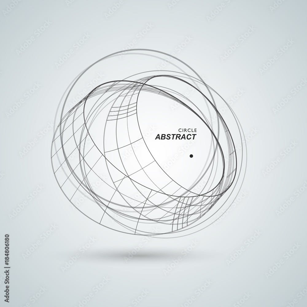 Abstract connect circle design background. Creative abstract shapes