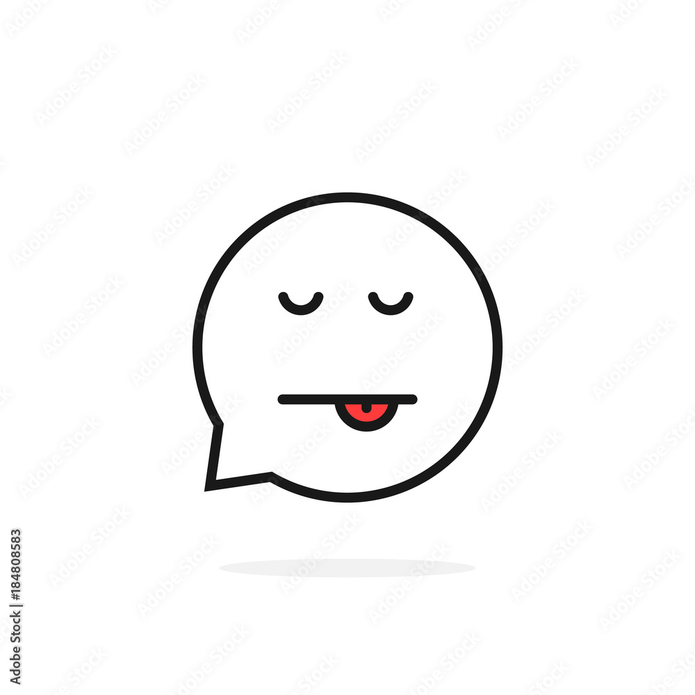 thin line dormant emoji speech bubble logo