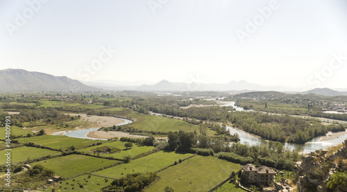 View from the riuns of castle Skoder in albania on river Buna