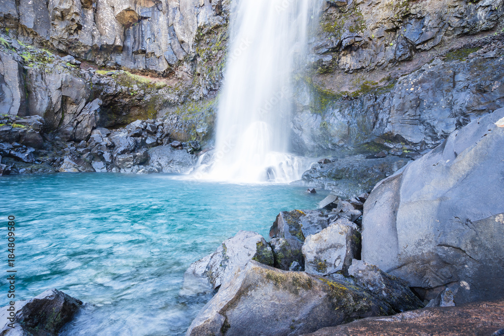Naklejka premium basaltic waterfall in Iceland