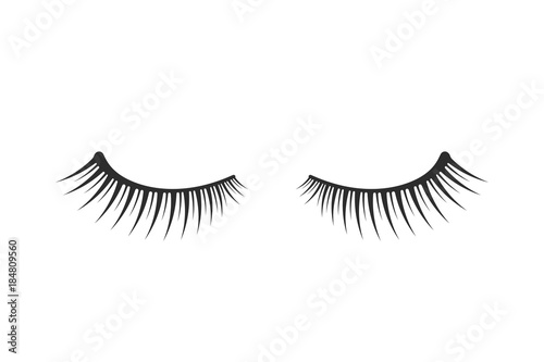 black two eyelashes extension icon on white background