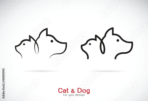 Vector of a dog and cat design on white background. Petshop. Animal Icon.