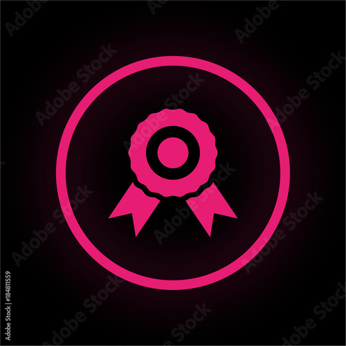 Neon Button rund - Medaille - Auszeichnung