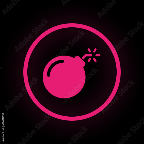 Neon Button rund - Dynamit