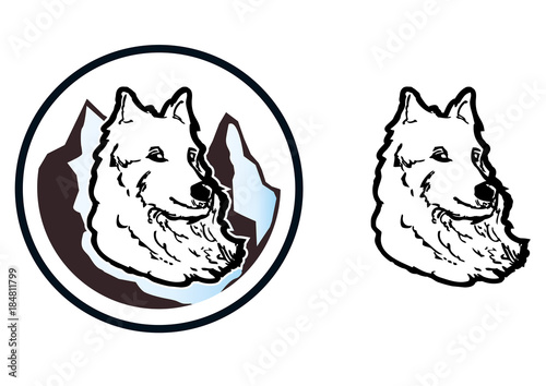 Shpeherd dog symbol. Vector illustration