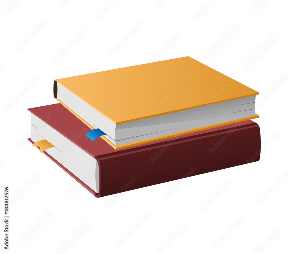 Two Books in Hardcovers Lie One on Another Vector Two Books in Hardcovers Lie One on Another Vector