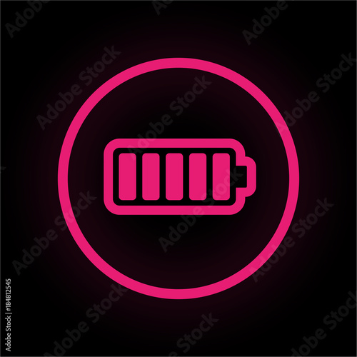 Neon Button rund - Batterie voll