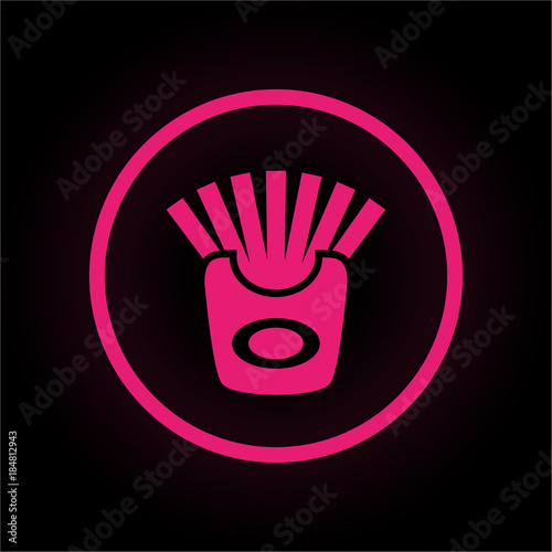 Neon Button rund - Frittes