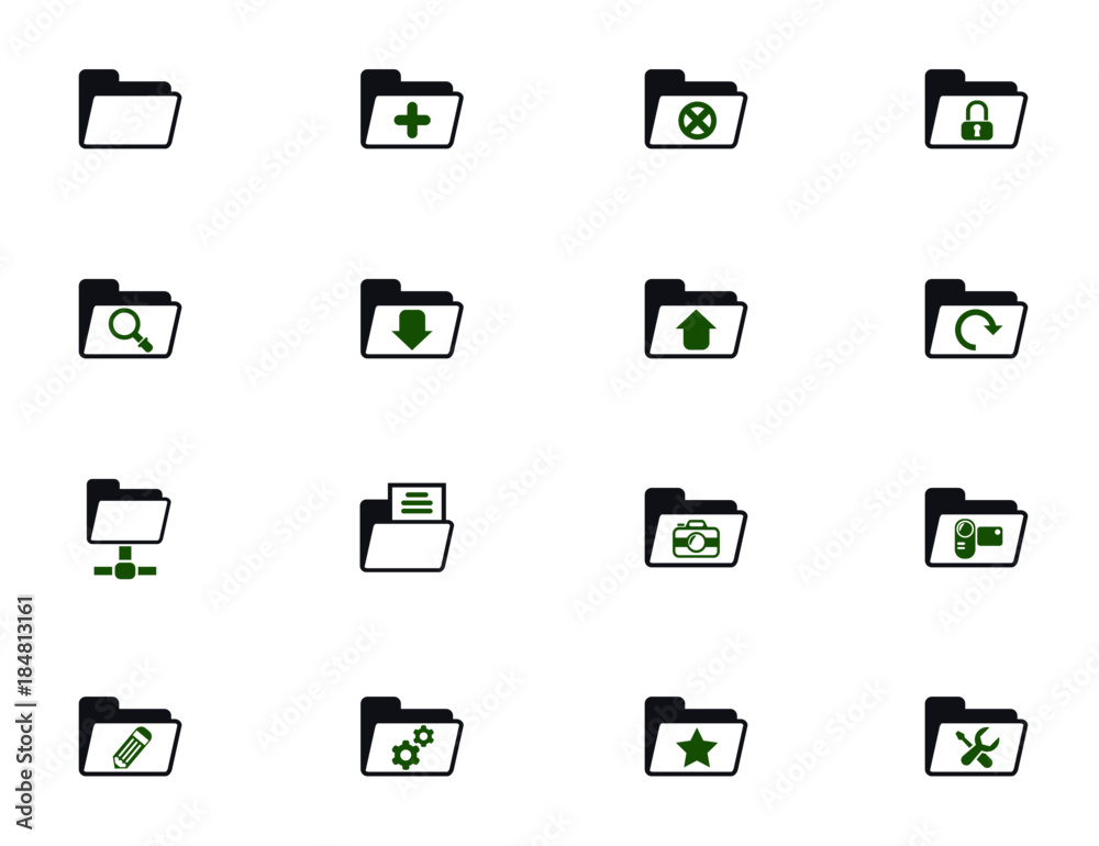 folder simple vector icons in two colors
