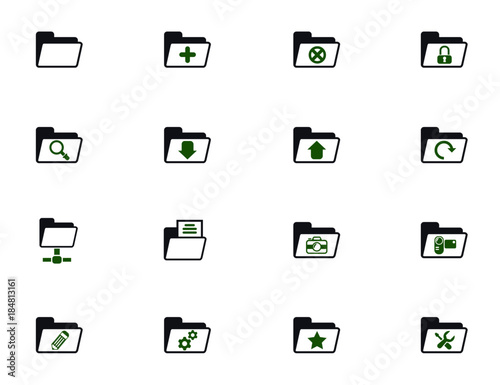 folder simple vector icons in two colors