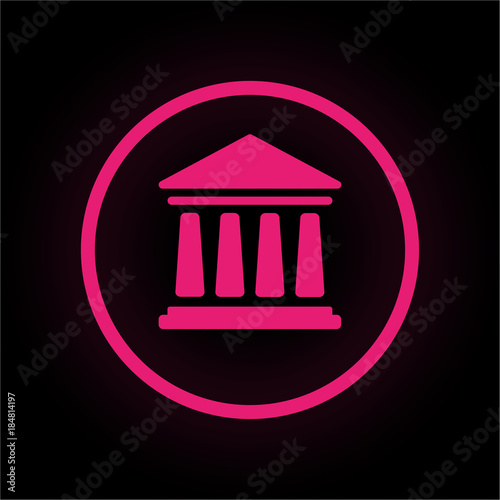 Neon Button rund - Bank
