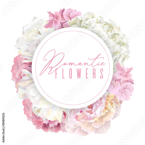 Peony pink round banner
