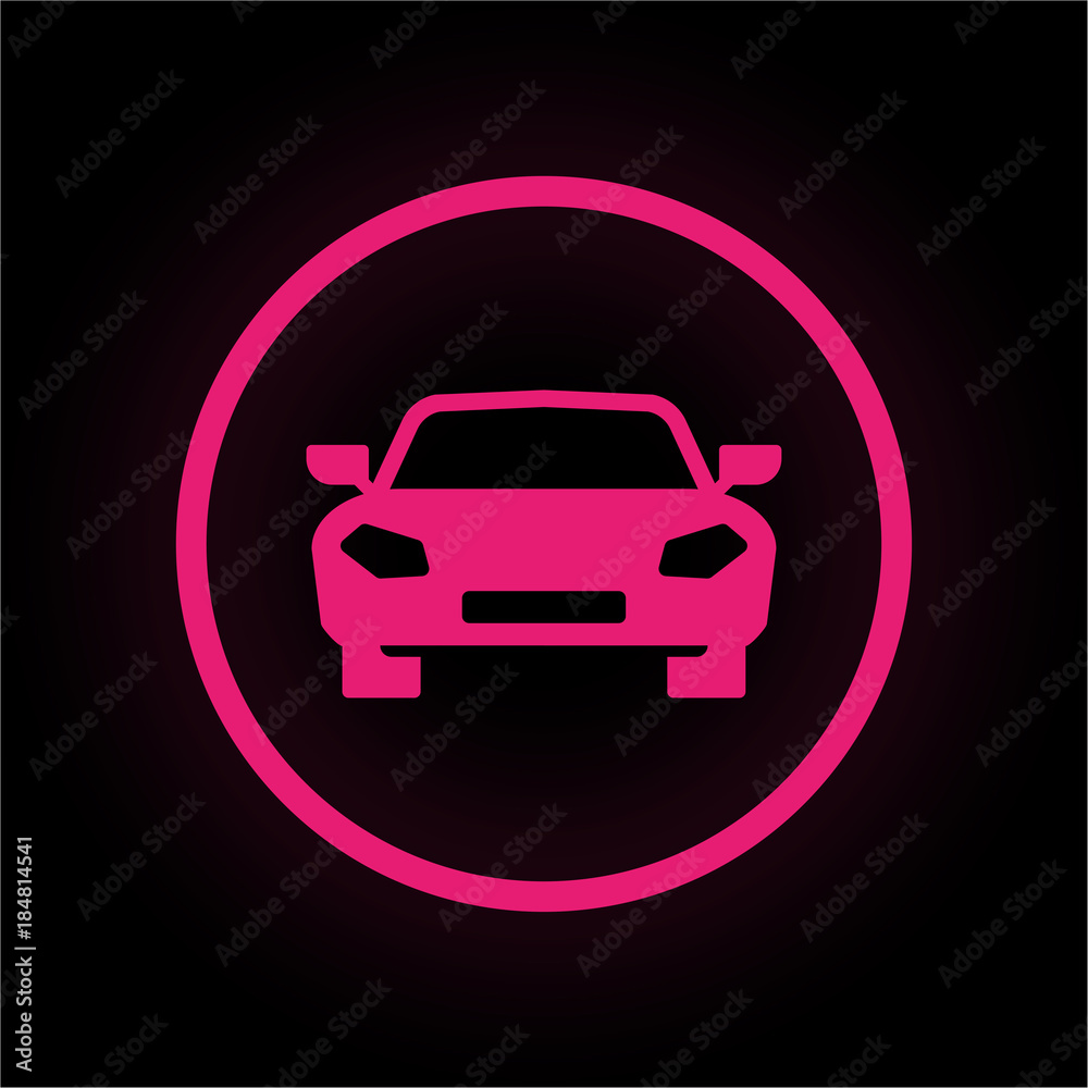 Neon Button rund - Wagen Neon Button rund - Wagen