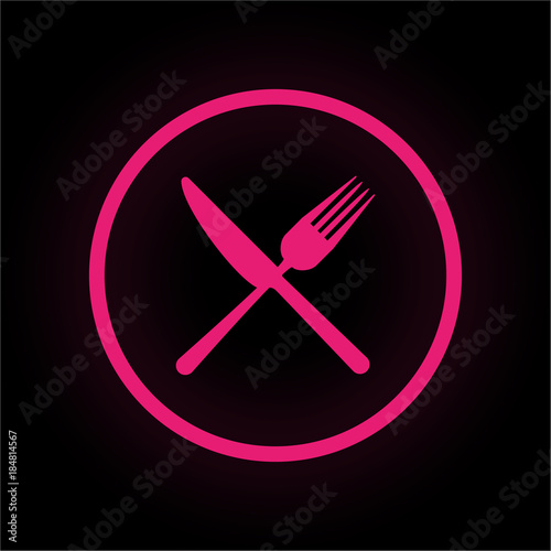 Neon Button rund - Besteck