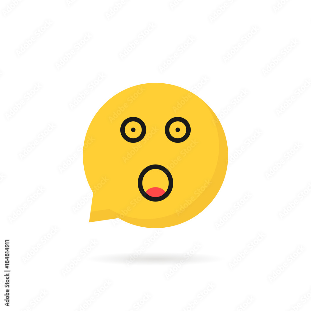 Fototapeta premium shocked emoji speech bubble logo isolated on white
