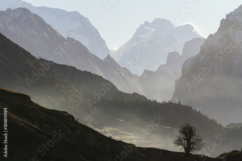 Misty mountain. Himalayas, Nepal photo