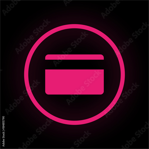 Neon Button rund - Kreditkarte