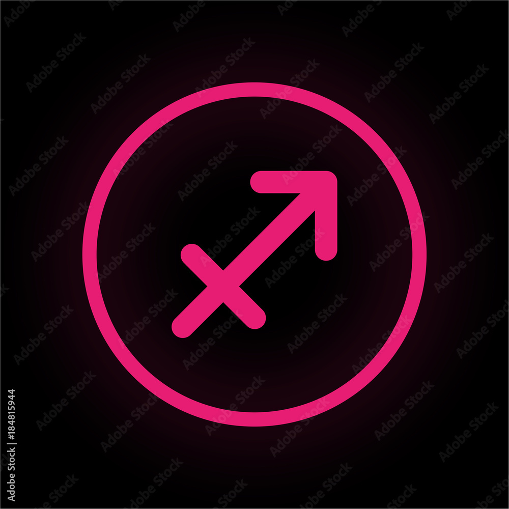 Neon Button rund - Schütze - Horoskop Neon Button rund - Schütze - Horoskop