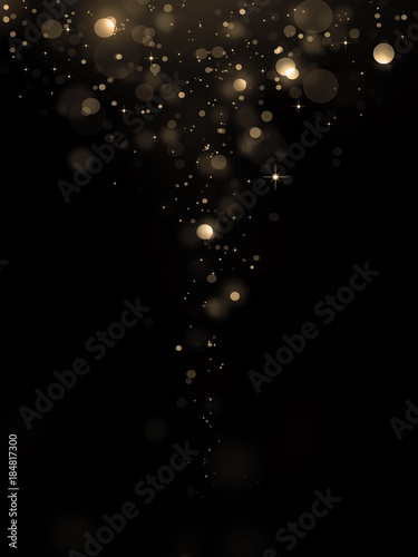 Luxury gold bokeh on black background