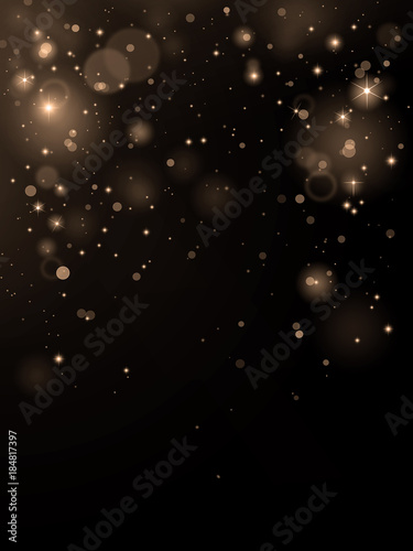 Luxury gold bokeh on black background