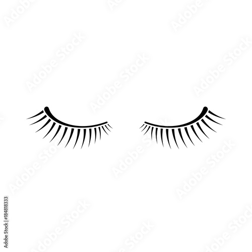simple black two eyelashes icon on white background