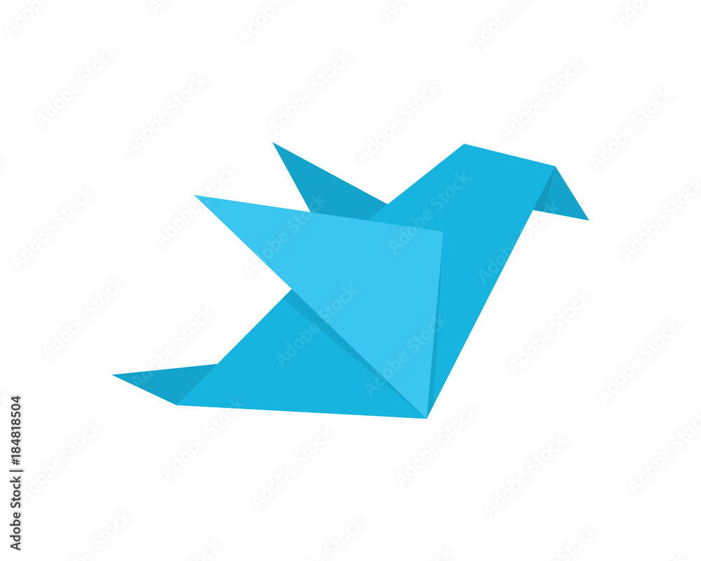 Cute Japanese Origami Paper Art Bird Illustration Cute Japanese Origami Paper Art Bird Illustration