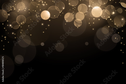 Luxury gold bokeh on black background