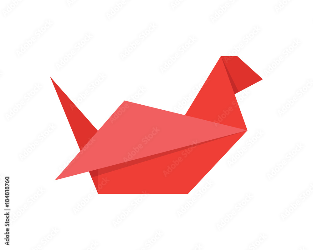 Cute Japanese Origami Paper Art Bird Illustration Cute Japanese Origami Paper Art Bird Illustration