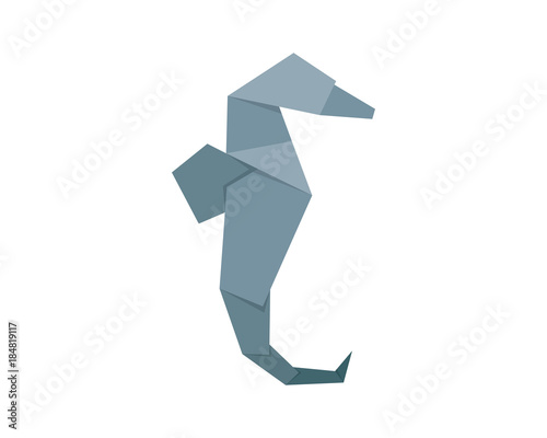 Cute Japanese Origami Paper Art Seahorse Illustration