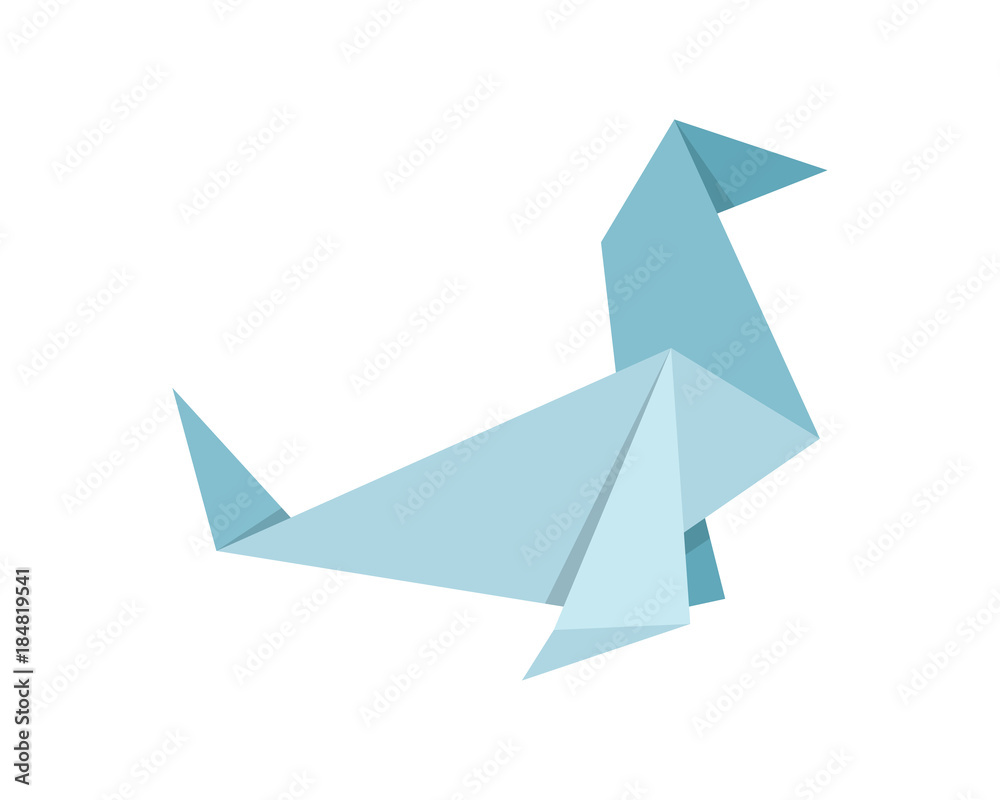 Cute Japanese Origami Paper Art Swan Illustration Cute Japanese Origami Paper Art Swan Illustration