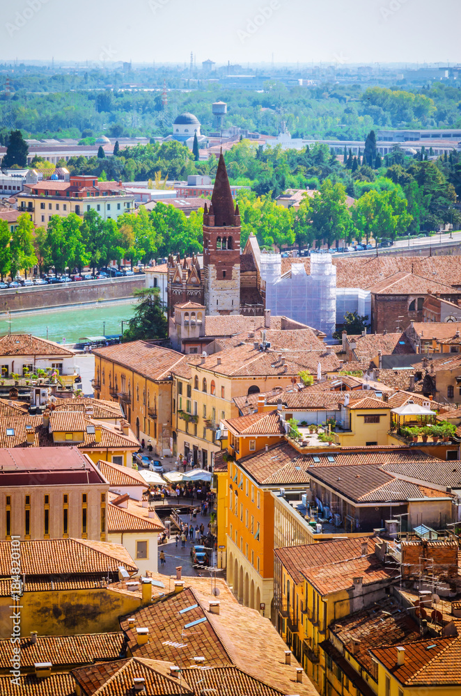 Beautiful  aerial view of  Verona, Veneto region, Italy.
