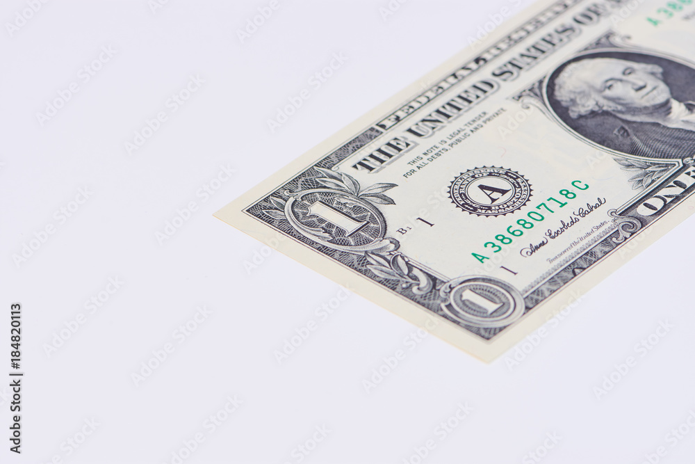 Ein Dollar Banknote Ausschnitt mit Textfreiraum Ein Dollar Banknote Ausschnitt mit Textfreiraum