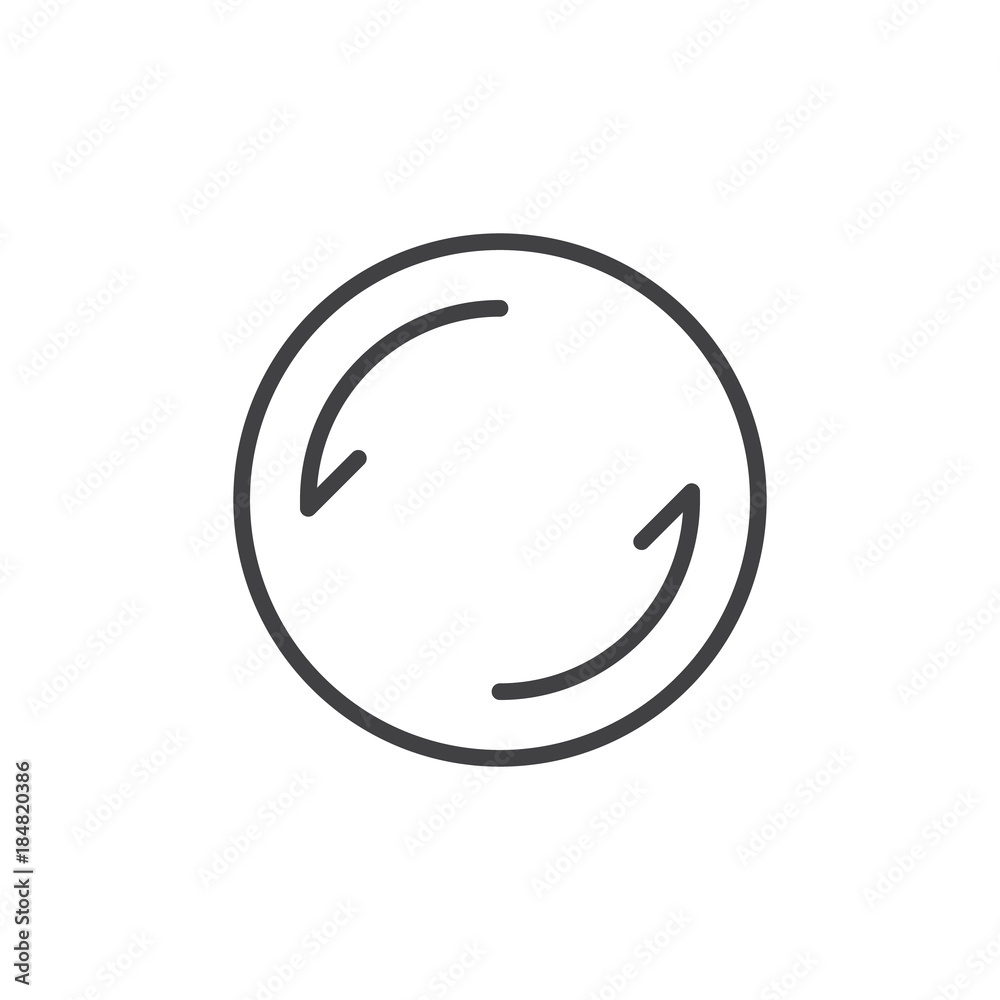 Refresh line icon, outline vector sign, linear style pictogram isolated on white. Sync symbol, logo illustration. Editable stroke Refresh line icon, outline vector sign, linear style pictogram isolated on white. Sync symbol, logo illustration. Editable stroke