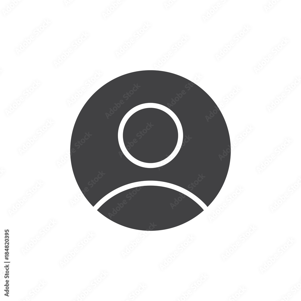 User person icon vector, filled flat sign, solid pictogram isolated on white. Person profile circle avatar symbol, logo illustration. User person icon vector, filled flat sign, solid pictogram isolated on white. Person profile circle avatar symbol, logo illustration.